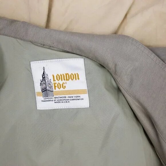 London Fog long single-breasted trench coat taupe women's size 8 - Picture 6 of 7